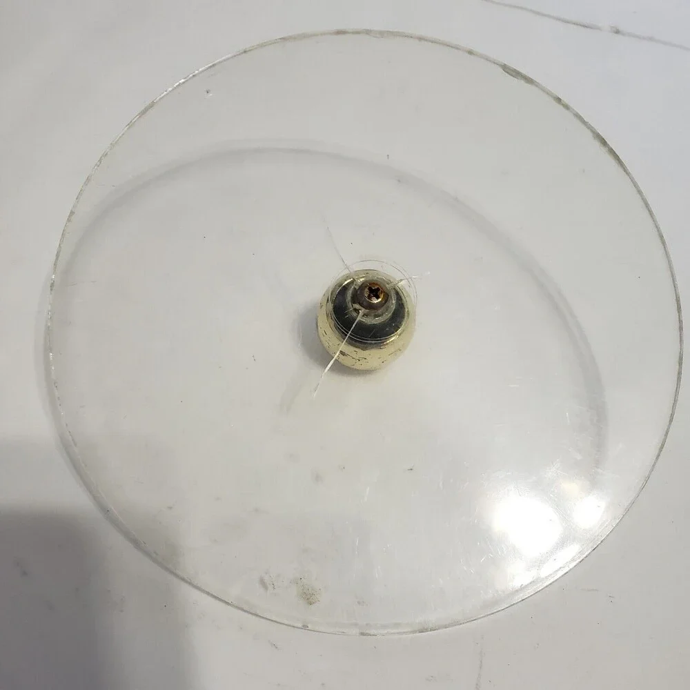 Ice Bucket Gold-toned Handle Acrylic Lid 8 x 8 Inches Round Unbranded Vintage